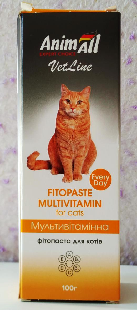 AnimAll VetLine Мультивітамінна фітопаста для котів
