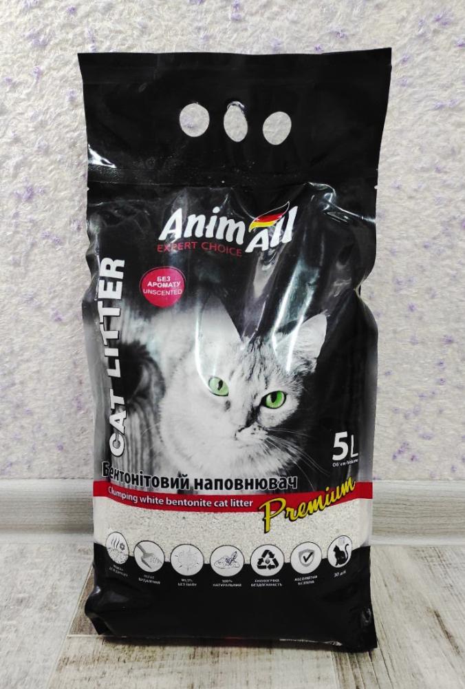 Бентонитовый наполнитель AnimAll Premium (без аромата) 5л