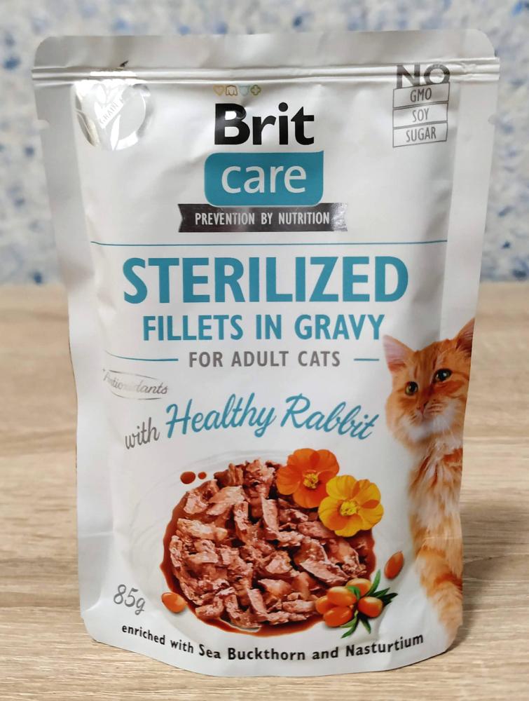 Brit Care Cat Fillets In Gravy Кусочки в соусе с кроликом для стерилизованных кошек