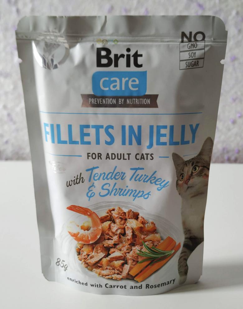 Brit Care Cat Fillets In Jelly индейка с креветками для взрослых кошек