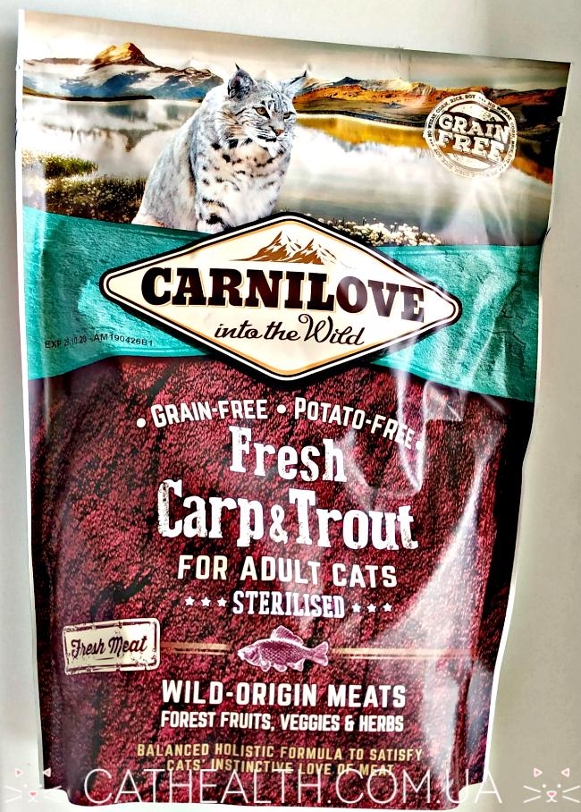 Carnilove Cat Fresh Carp & Trout Sterilised с карпом и форелью для взрослых стерилизованных кошек