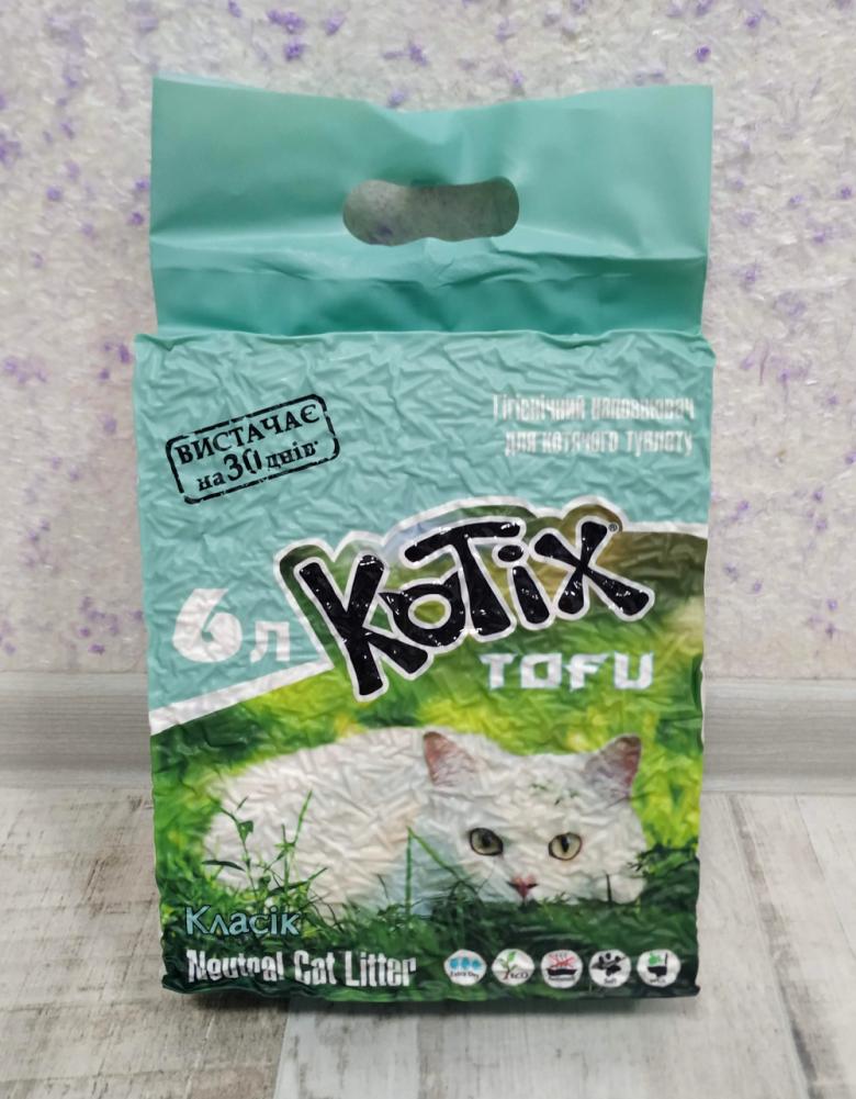 Kotix Tofu соевый наполнитель без аромата 6 л