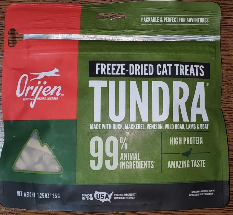 Лакомства для кошек Orijen Tundra Freeze-Dried Cat Treats