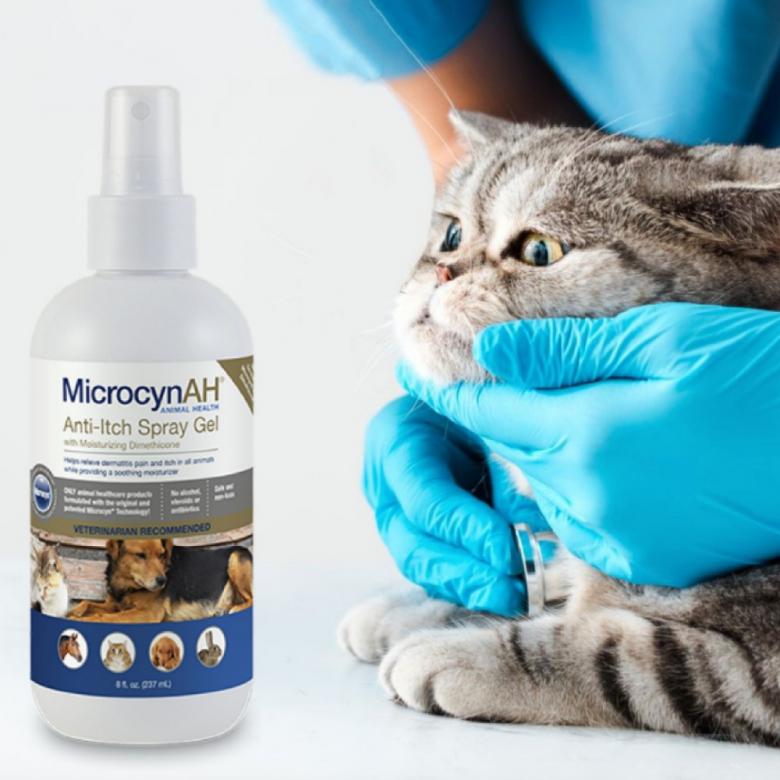 Microcyn Anti-Itch Spray Gel спрей-гель с диметиконом против зуда кожи для всех видов животных