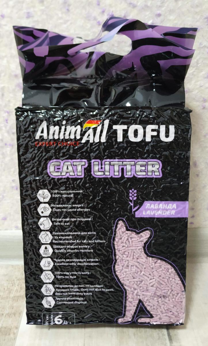 Наполнитель соевый AnimAll Tofu Cat Litter Lavender с ароматом лаванды