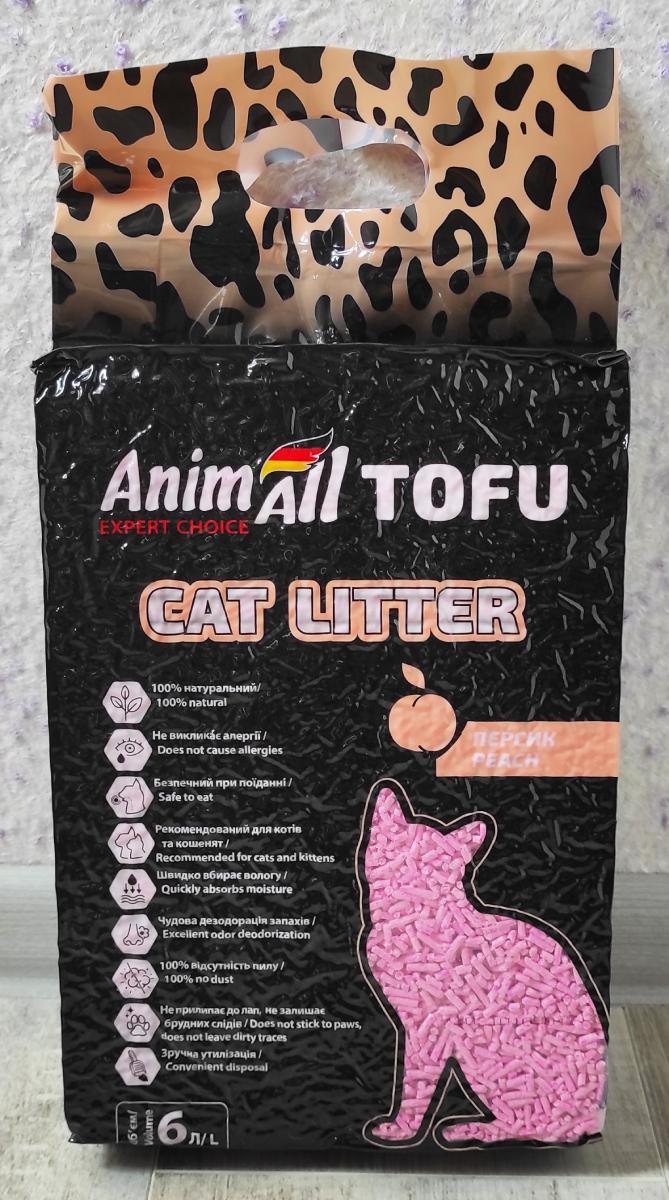 Наповнювач соєвий AnimAll Tofu Cat Litter Peach з ароматом персика