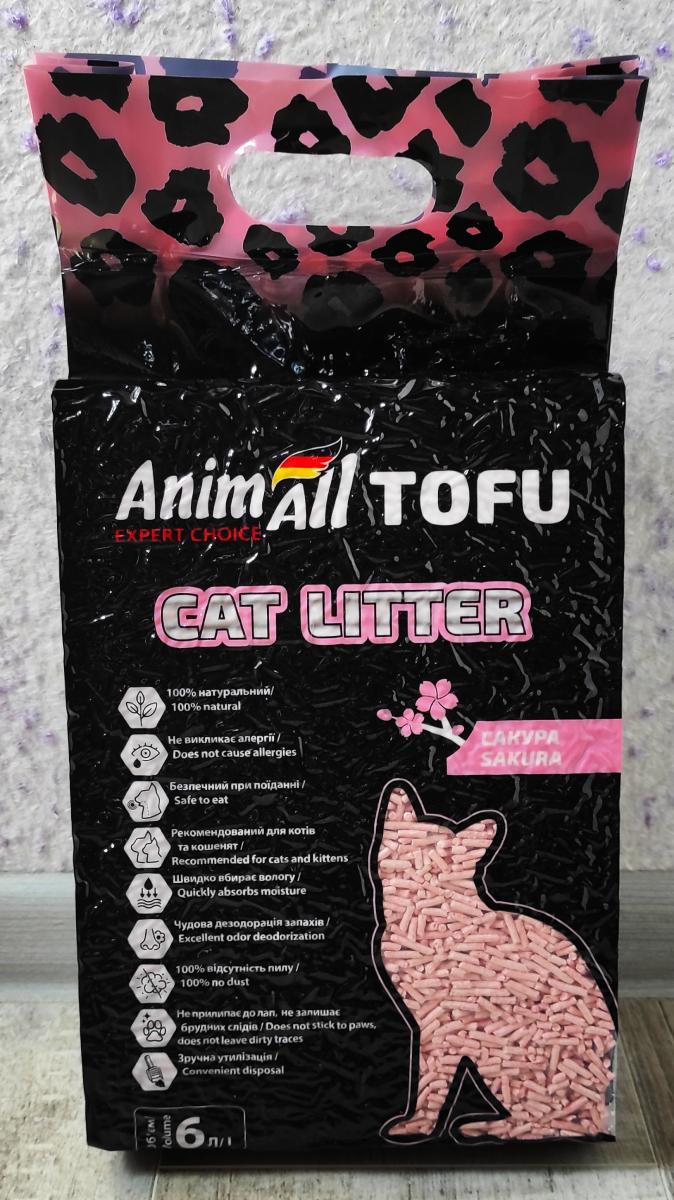 Наповнювач соєвий AnimAll Tofu Cat Litter Sakura із ароматом сакури