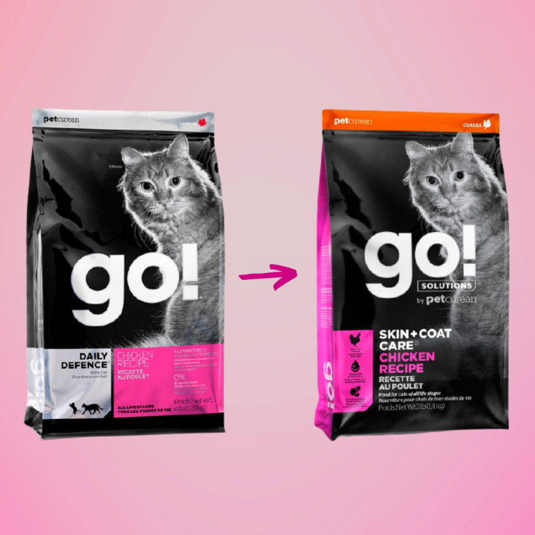 Обновленная упаковка GO! Solutions Skin + Coat Care Grain Free Chicken Recipe