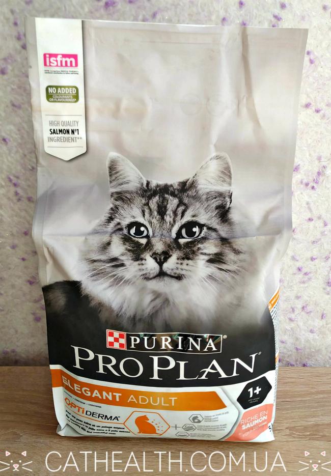 Purina Pro Plan Cat Adult Elegant с лососем Derma Plus 1.5 кг