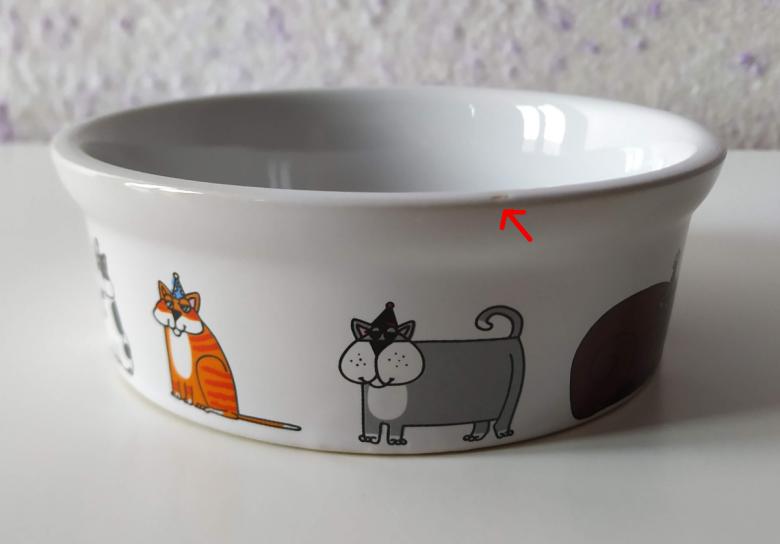Trixie керамическая миска для кошек Cat Party 200 мл дефект