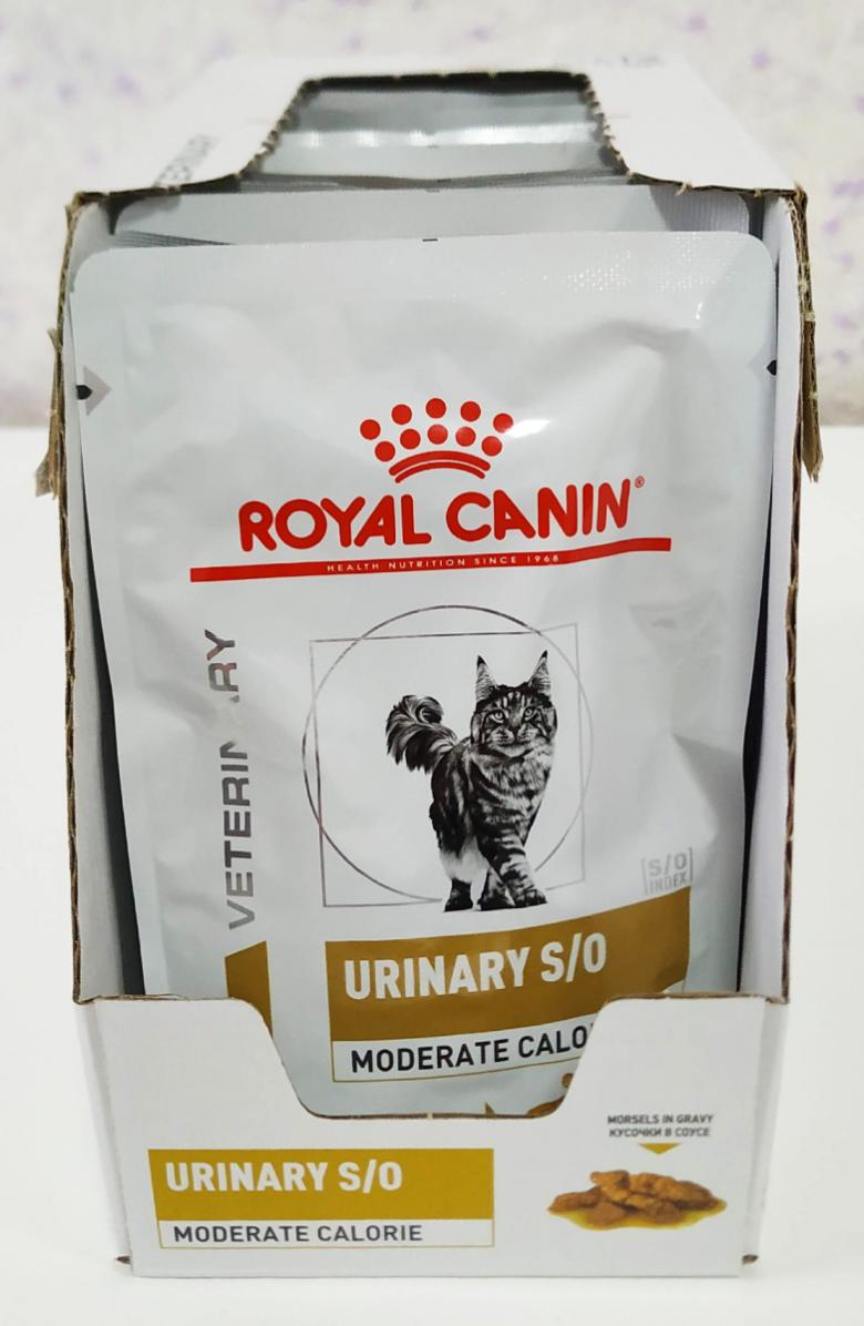 Влажный корм лечебный корм Royal Canin Urinary S/O Moderate Calorie Pouches для кошек