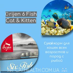 Сухой корм класса холистик Orijen 6 Fish Cat & Kitten. Афродизиак для котов? Разбор состава + отзыв