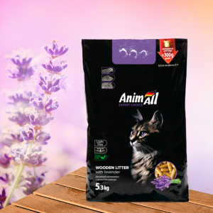 Отзывы: Древесный наполнитель для кошек AnimAll (ЭнимАлл) с ароматом лаванды. Wooden cat litter with lavender